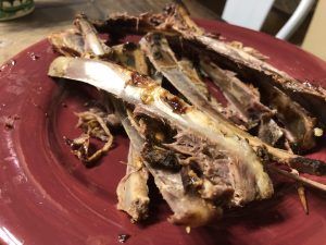 plate of venison rib bones